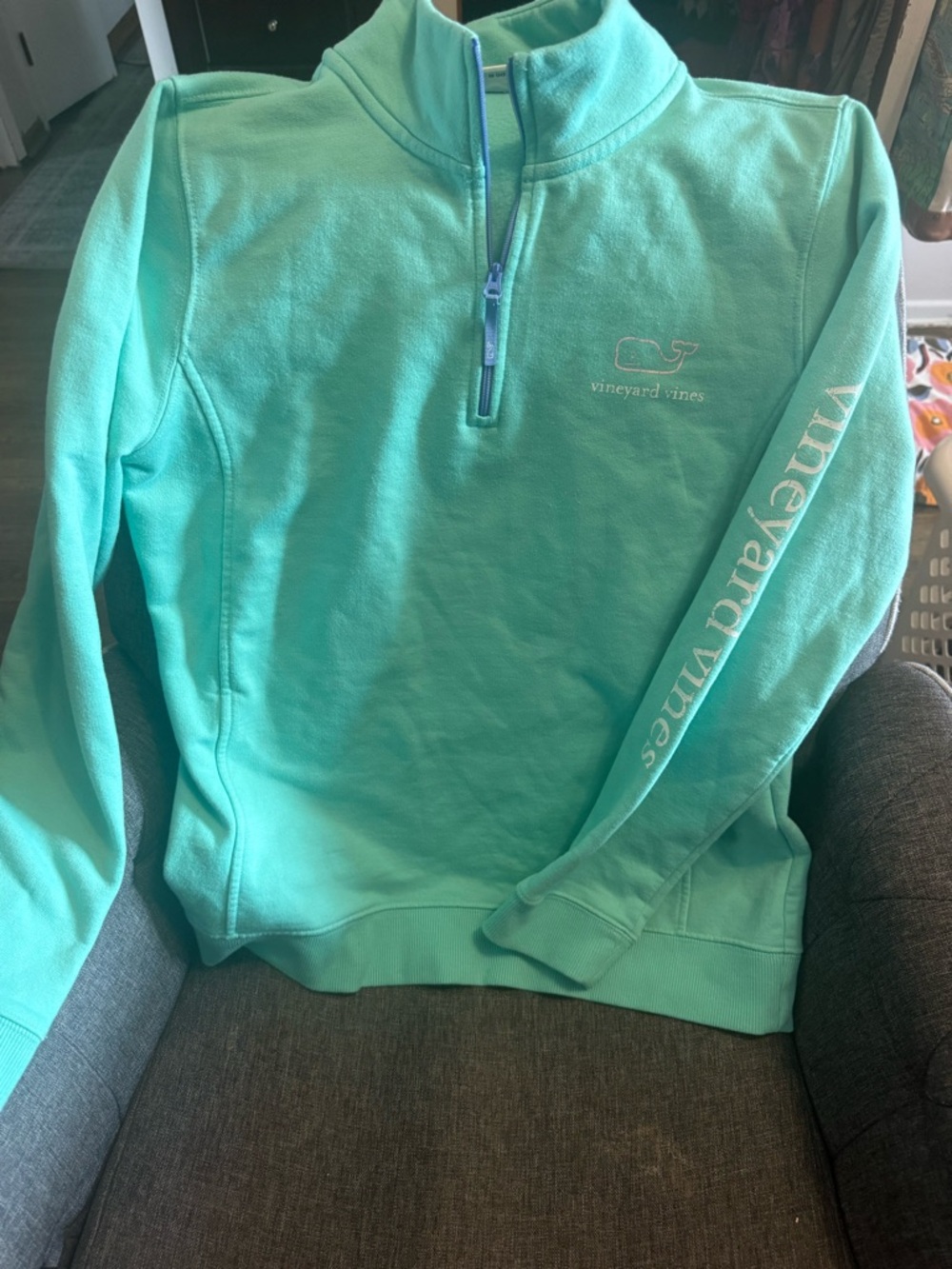Vineyard Vines Teal Logo Pullover